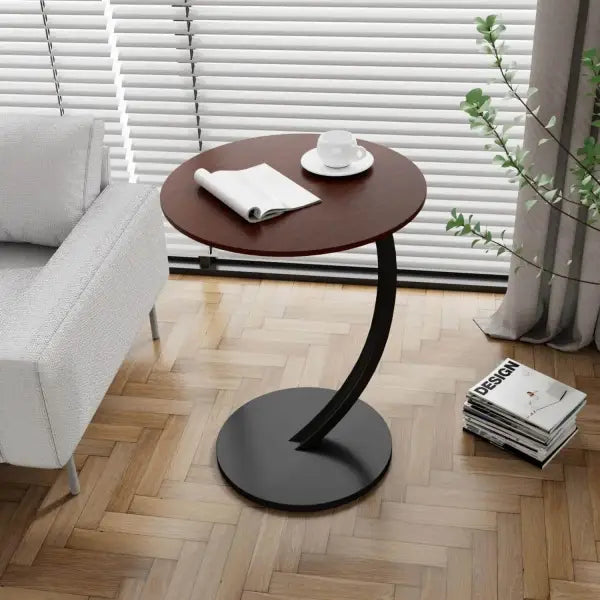 Wooden C-Shape Frame Coffee Table